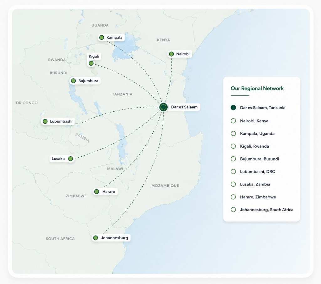 Delina Group Regional Network Map